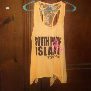 South Padre Island Orange Tank Top sz. L